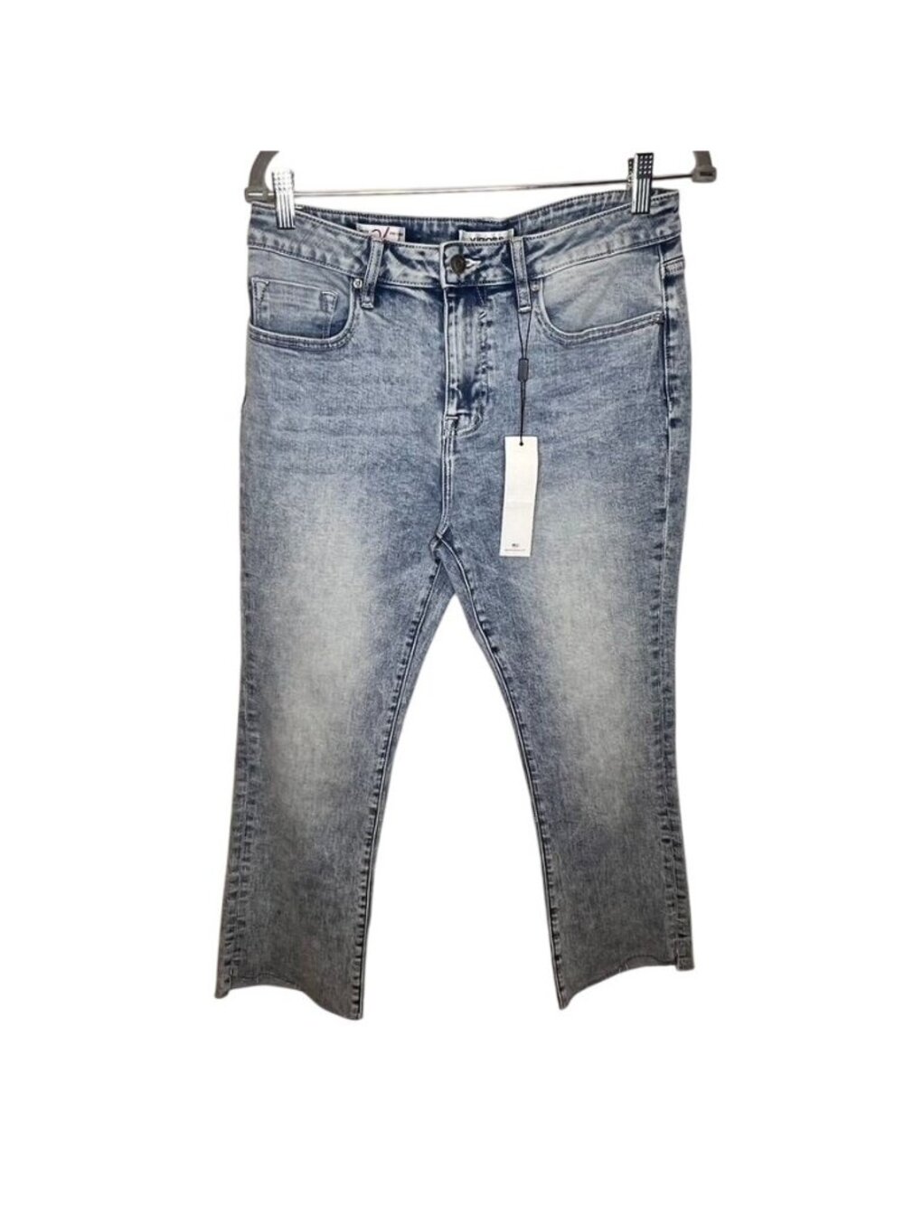 Vigoss Miley Womens Light Wash Pop Crop Jeans Size 30 High Rise NWT